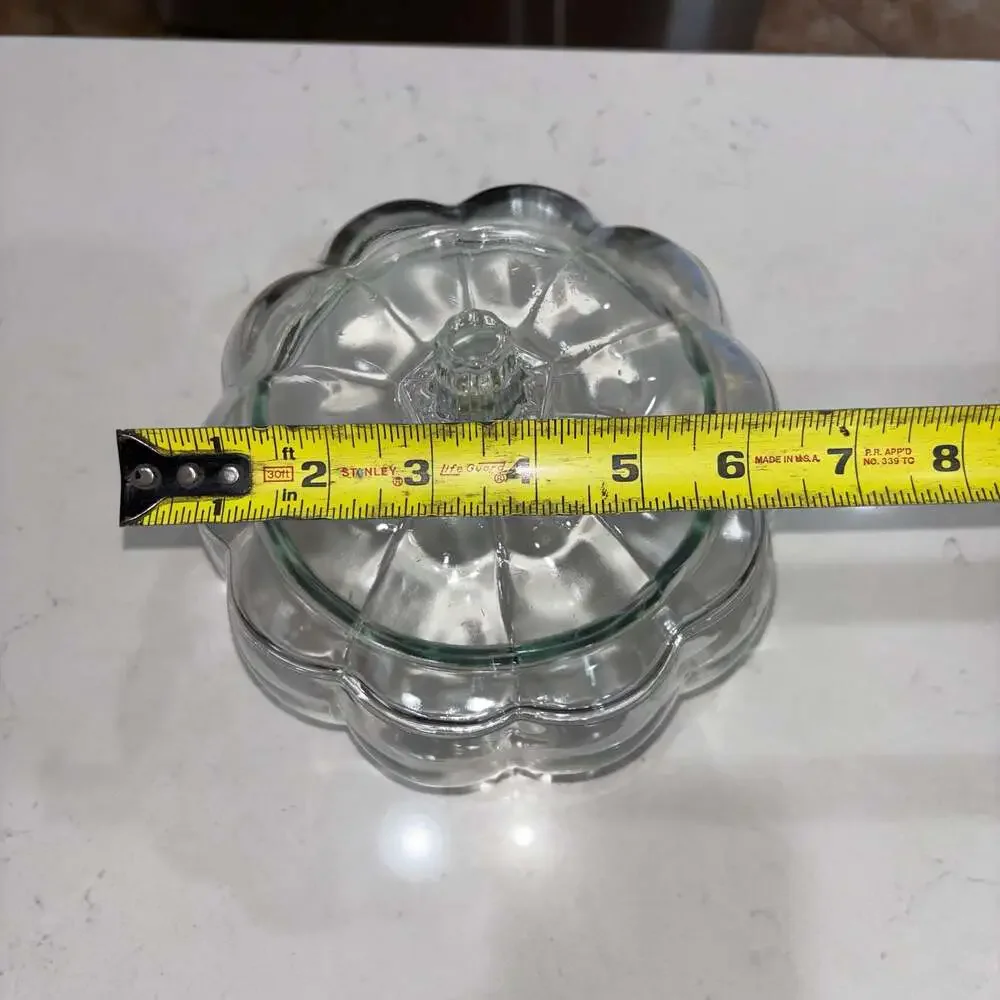 Anchor Hocking Glass Pumpkin Jar with Lid 7.5” Cookie Candy Canister